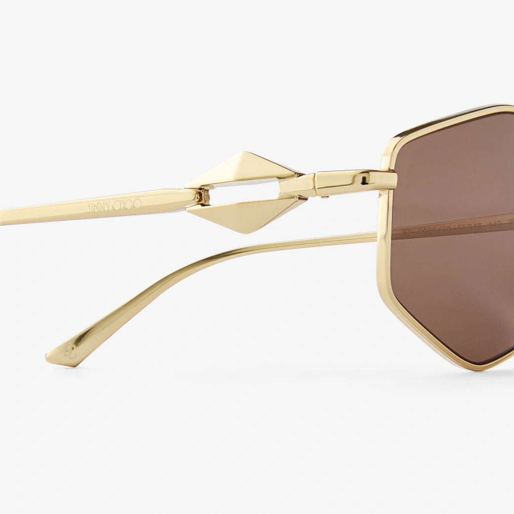 Jimmy Choo Gold Geometric Sunglasses