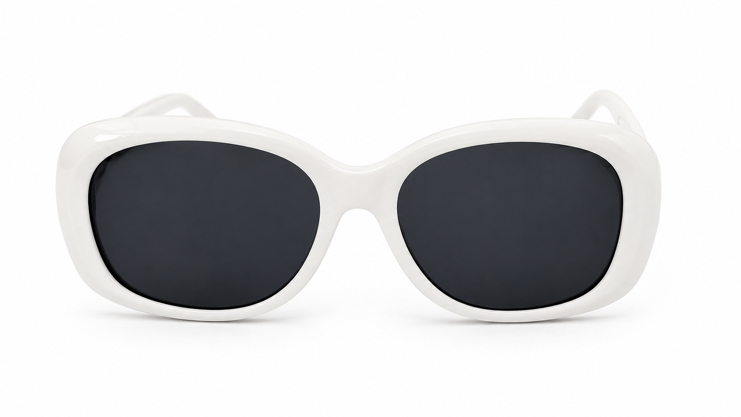 Saint Laurent Ivory Retro Geo-Shape Sunglasses