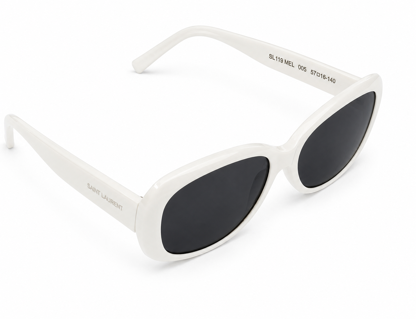 Saint Laurent Ivory Retro Geo-Shape Sunglasses