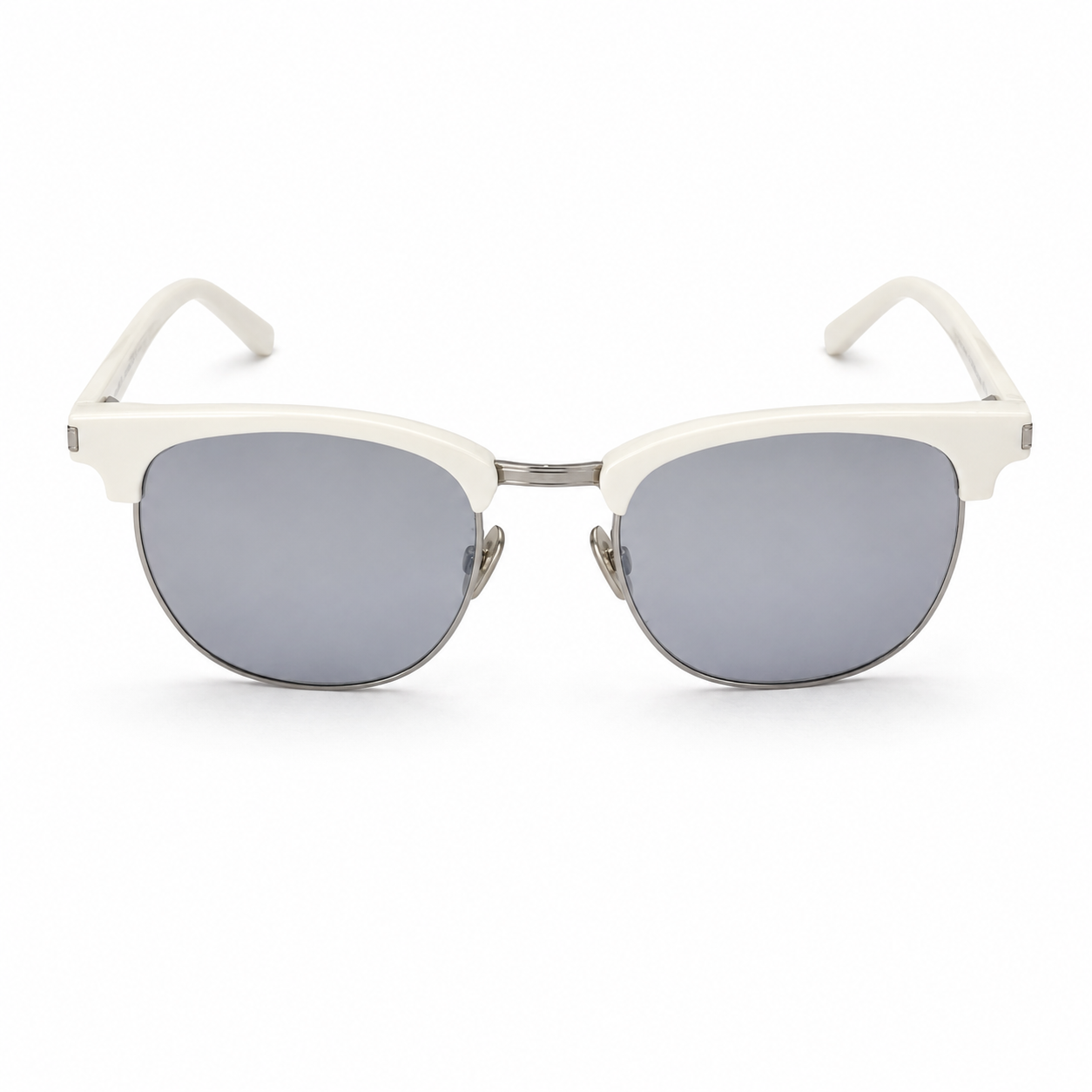 Saint Laurent White Clubmaster Wayfarer Sunglasses