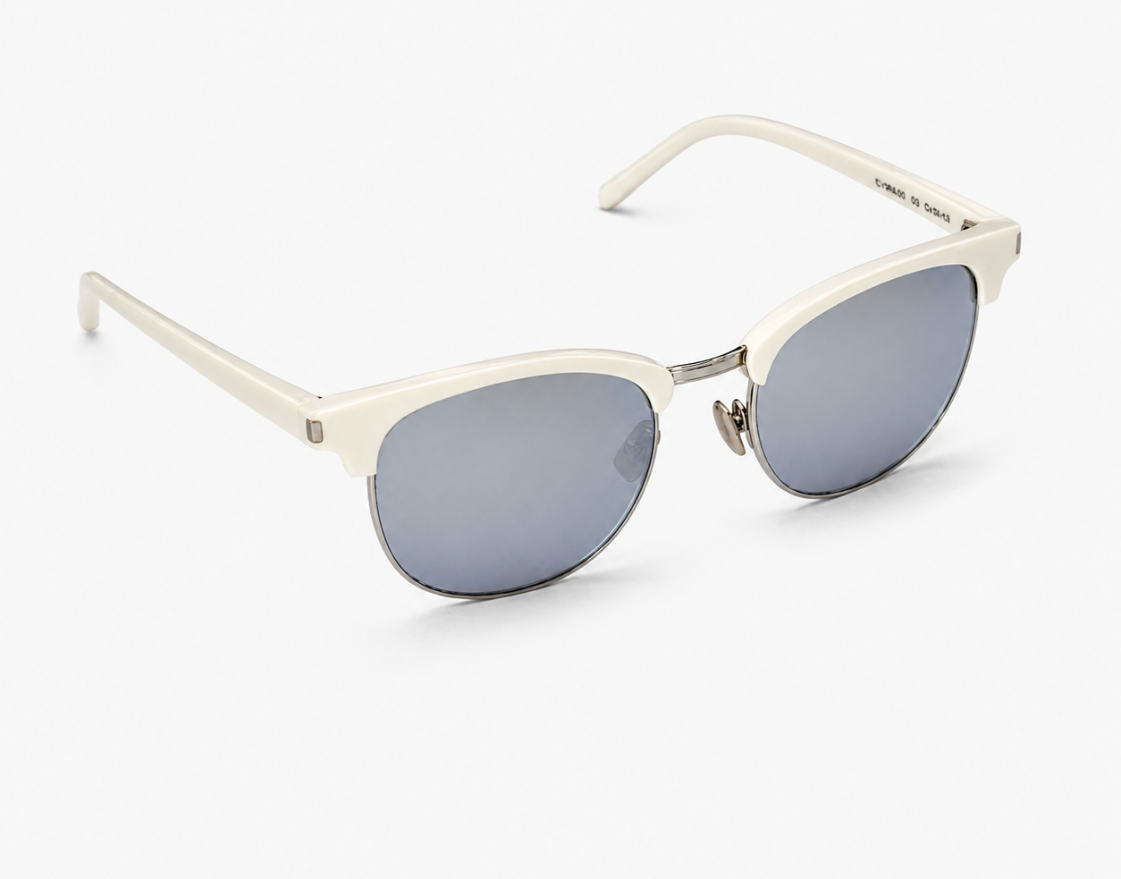 Saint Laurent White Clubmaster Wayfarer Sunglasses