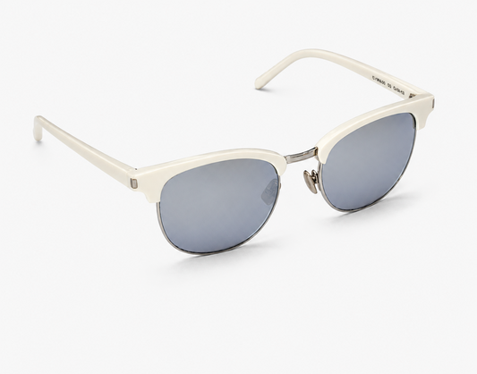 Saint Laurent White Clubmaster Wayfarer Sunglasses