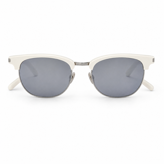 Saint Laurent White Clubmaster Wayfarer Sunglasses