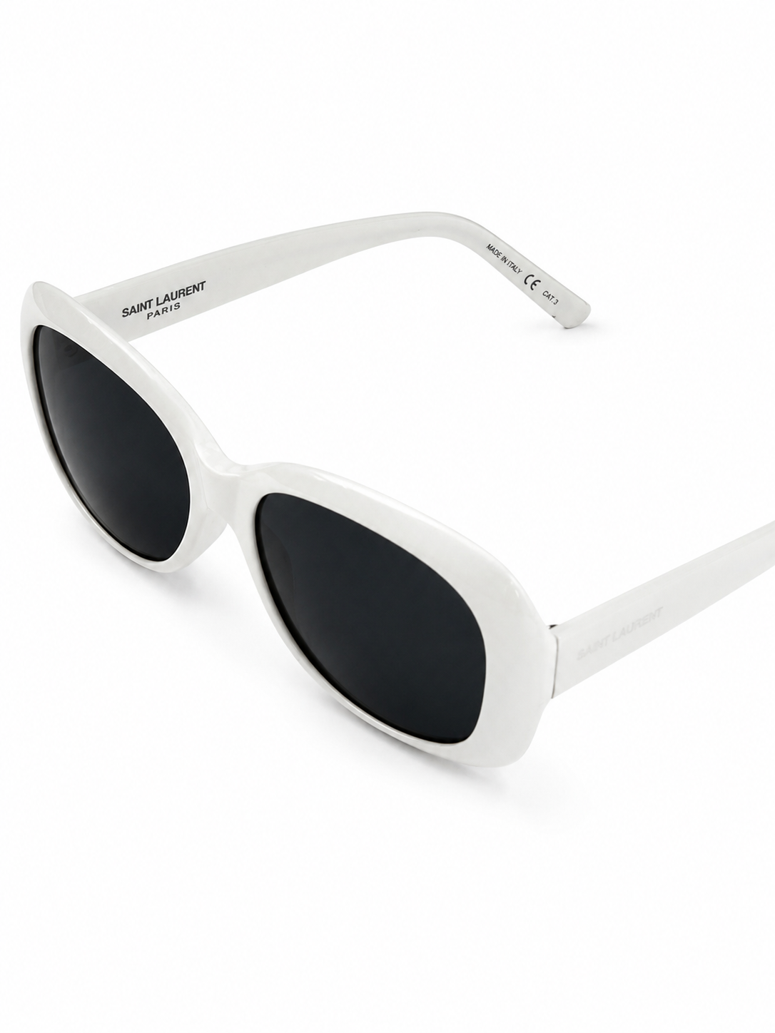 Saint Laurent Ivory Retro Geo-Shape Sunglasses