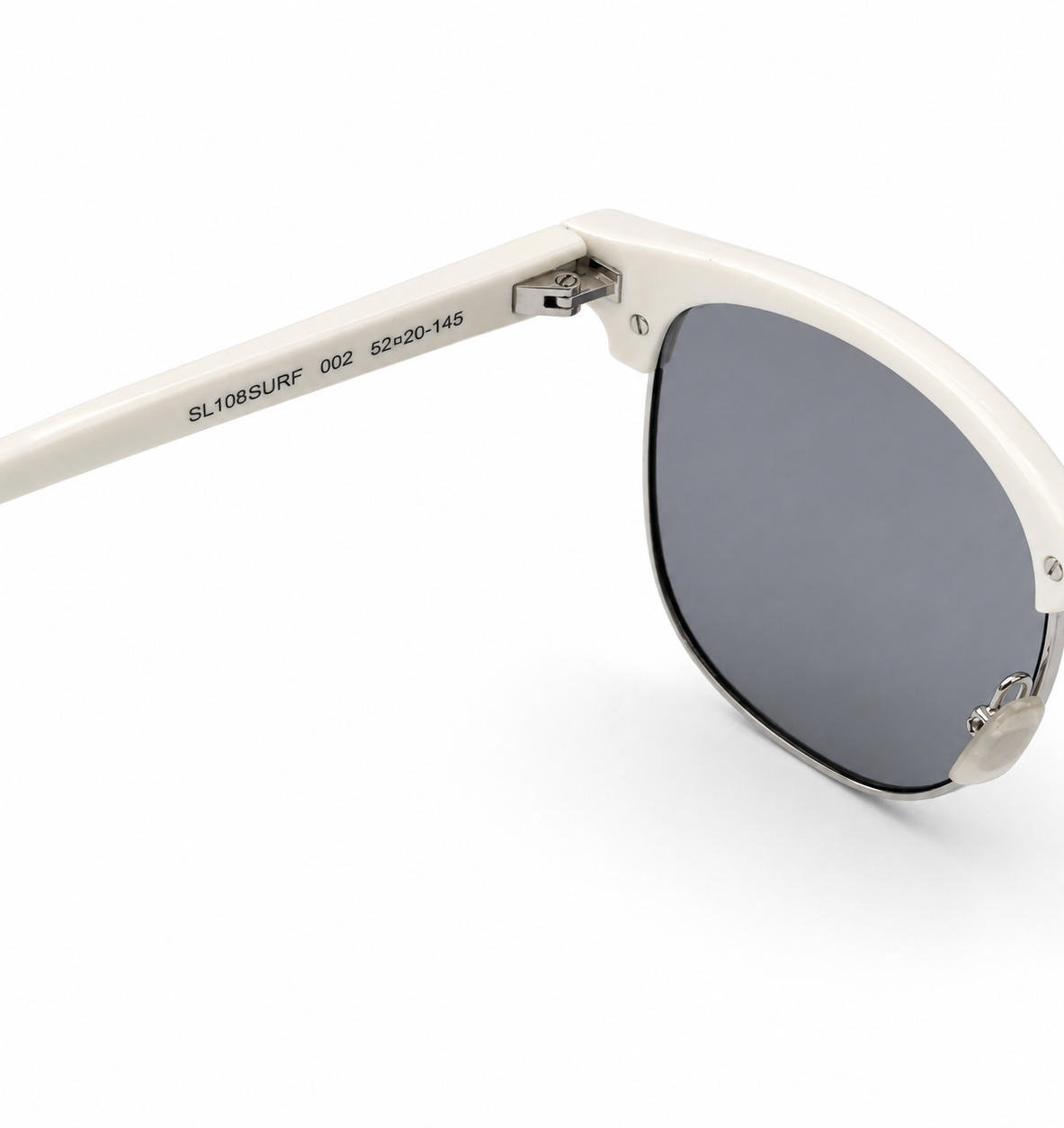 Saint Laurent White Clubmaster Wayfarer Sunglasses