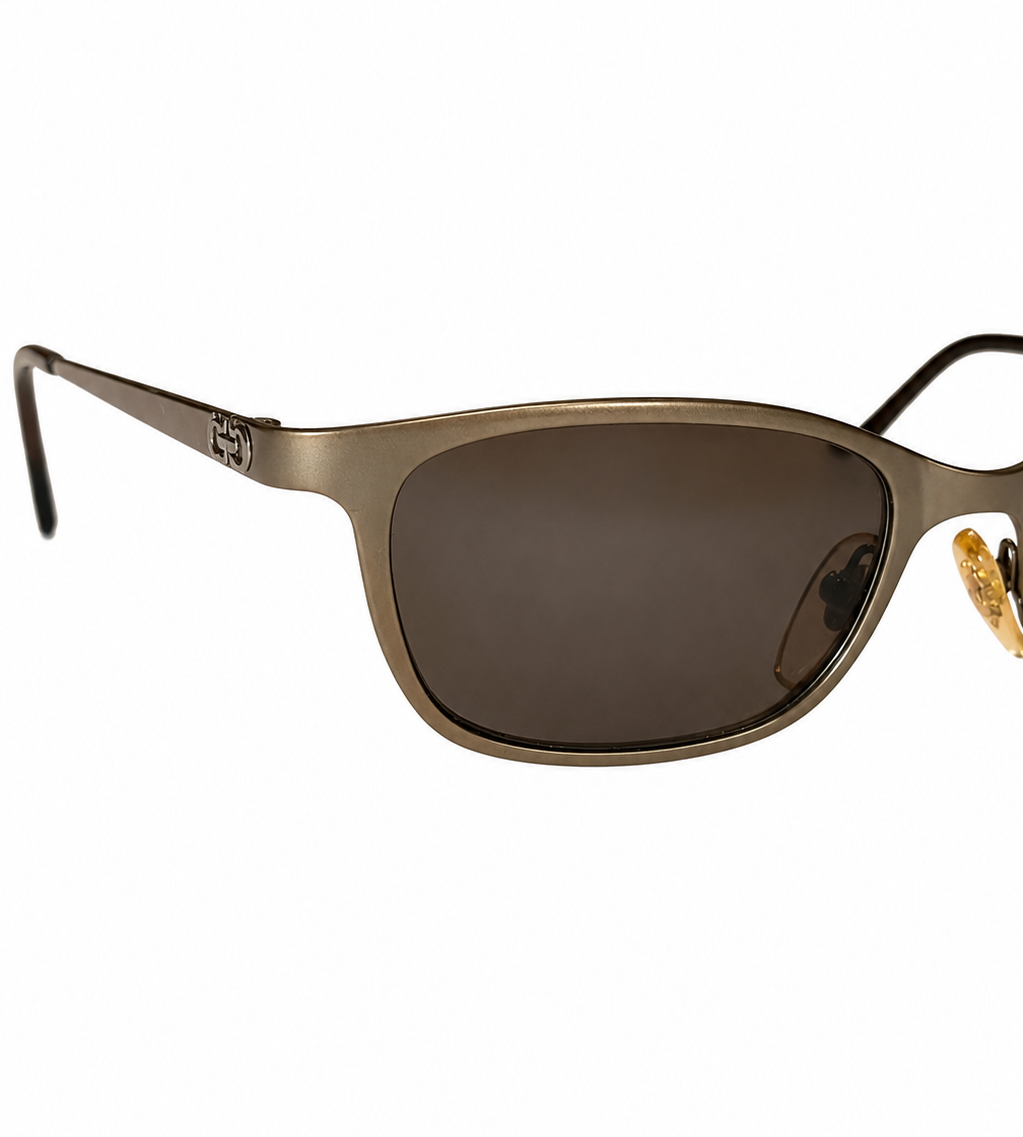 Ferragamo Metallic Rectangular Sunglasses – Bronze Brown