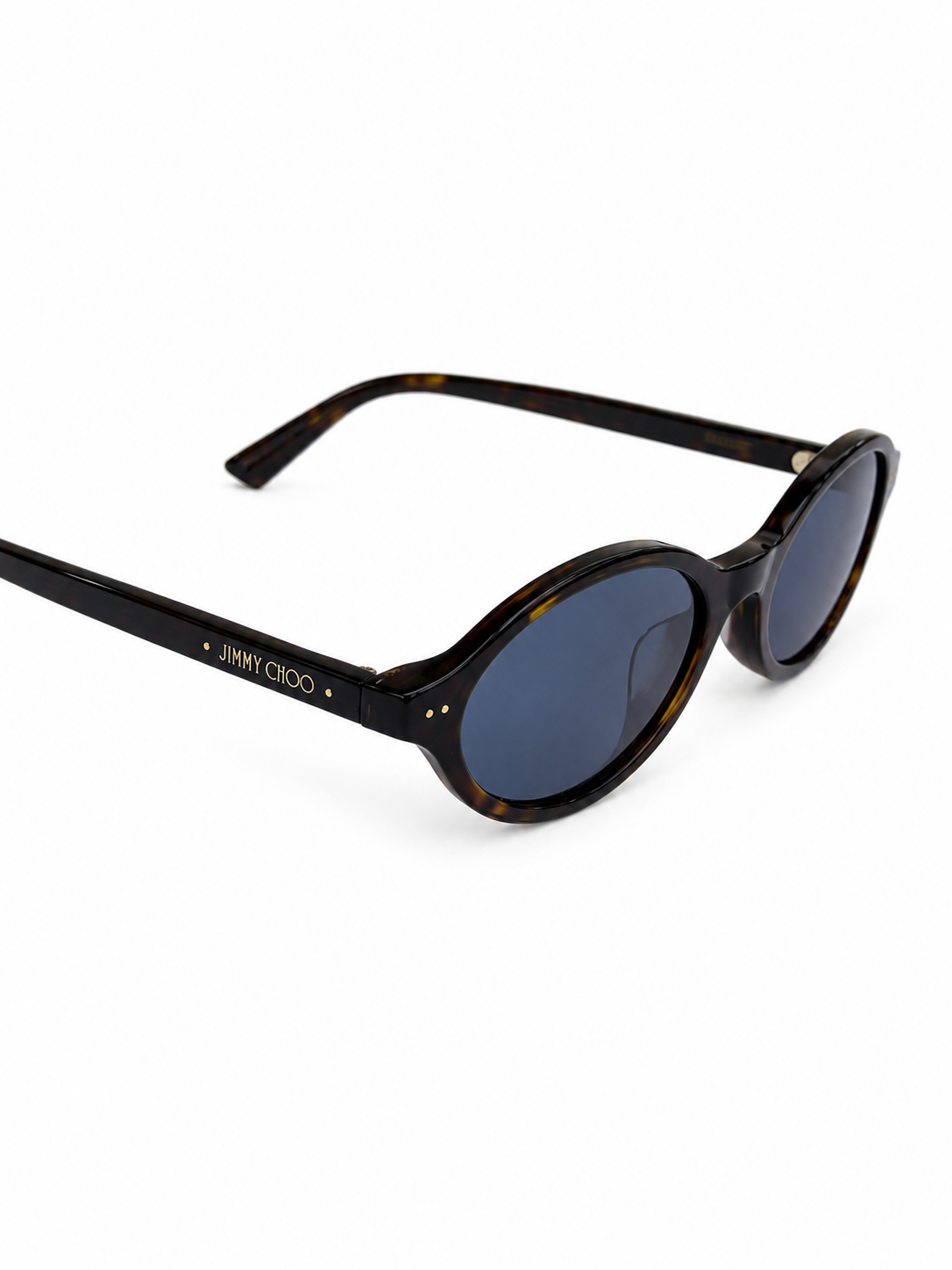 Jimmy Choo Havana and Blue Oval Acetate Sunglasses
