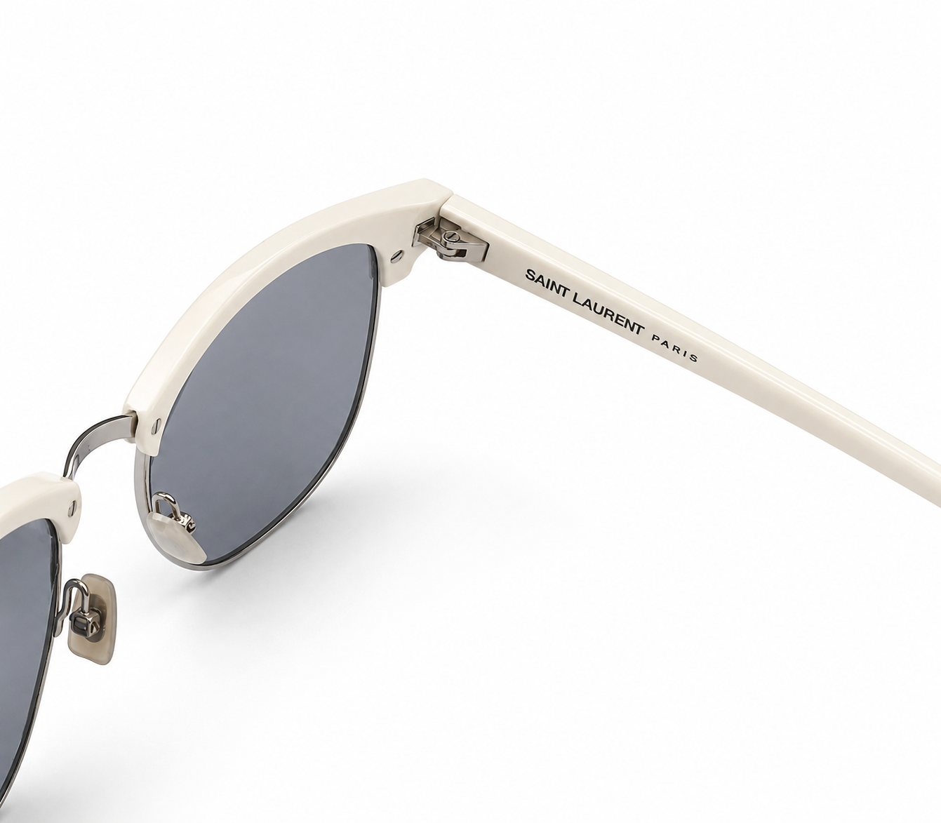 Saint Laurent White Clubmaster Wayfarer Sunglasses